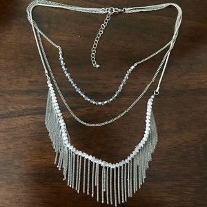 Triple-tier Bead and Chain Necklace